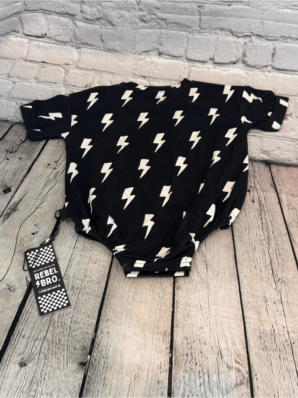 Rebel Bro Lightning Bolt Bamboo Bubble Romper